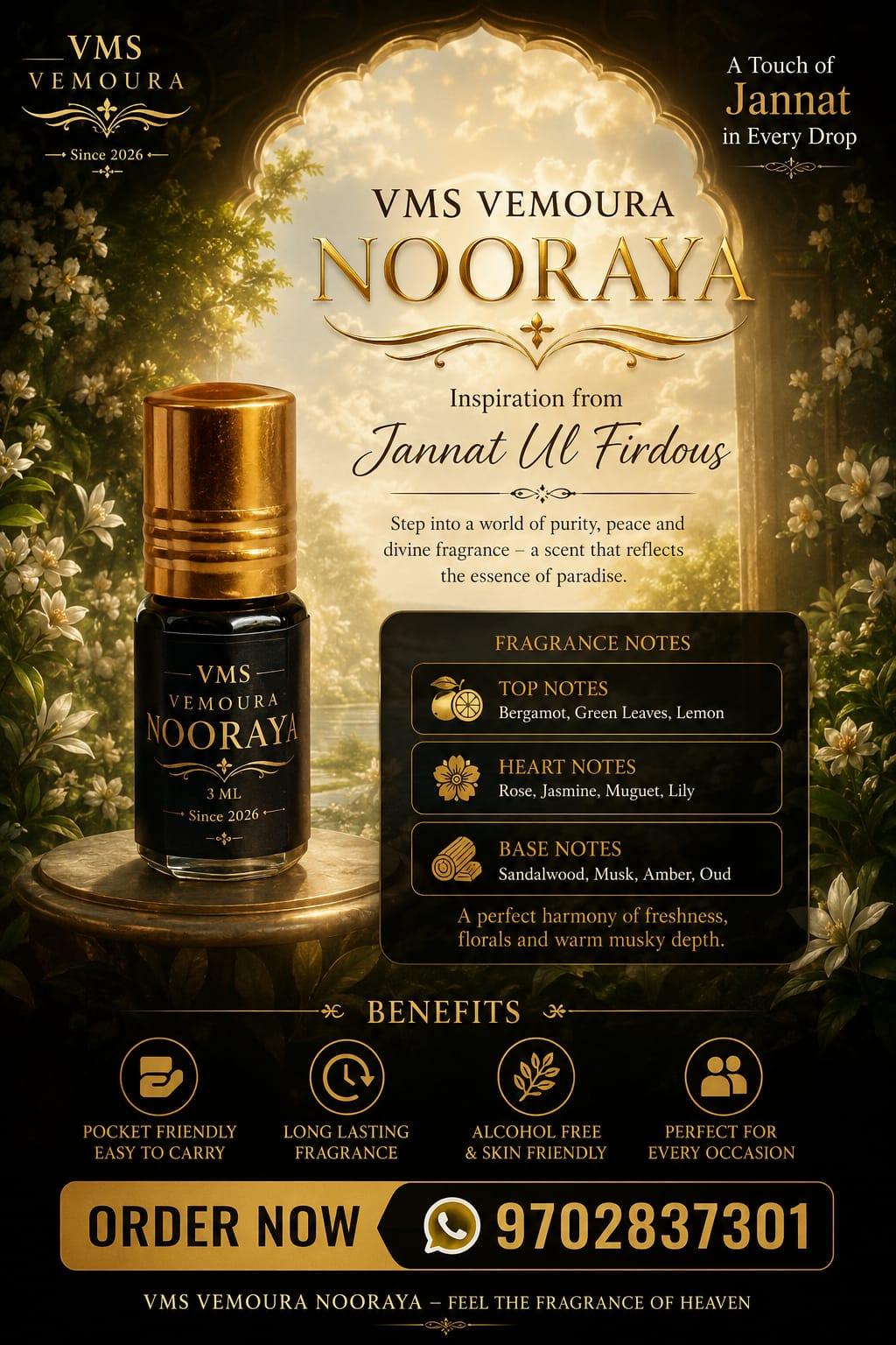 VMS Vemoura Nooraya - VMS VEMOURA Perfumes. Jannat ul firdous 